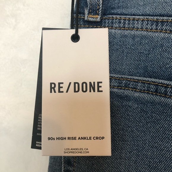Re/Done Levis Blue Jeans Women, Size 26, Blue-Medium 2, 90s High Rise Ankle Crop - Picture 6 of 13